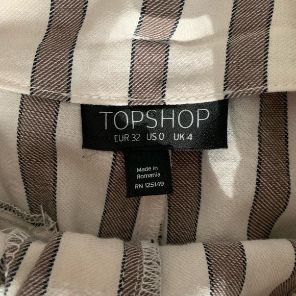 TOPSHOP Vertical Striped Neutral-Toned Trousers - Picture 4 of 5